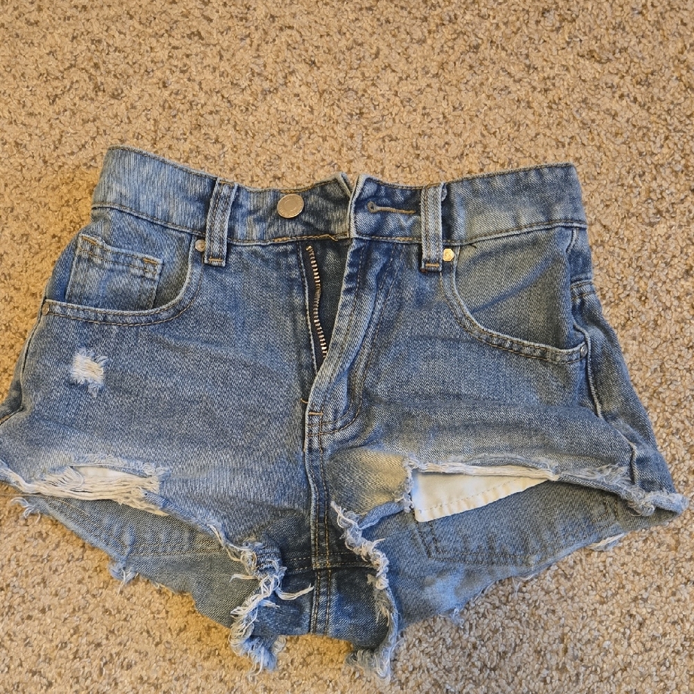 Blue Distressed Jean Shorts for Women